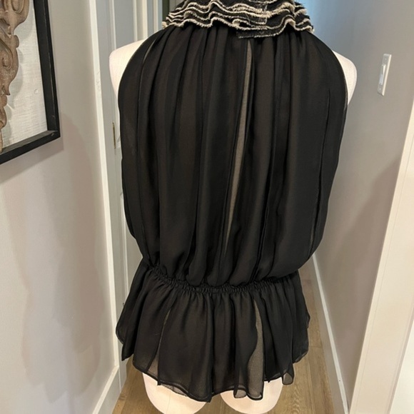 ROBERT RODRIGUEZ Neumann Marcus for Target sleeveless blouse with jabot collar - Picture 7 of 16